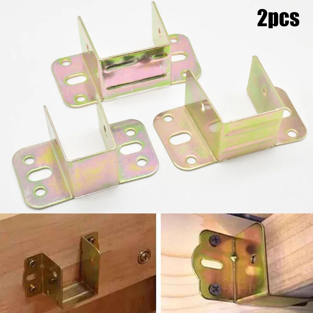Furniture Rails Hardware - 2 buah braket tempat tidur logam