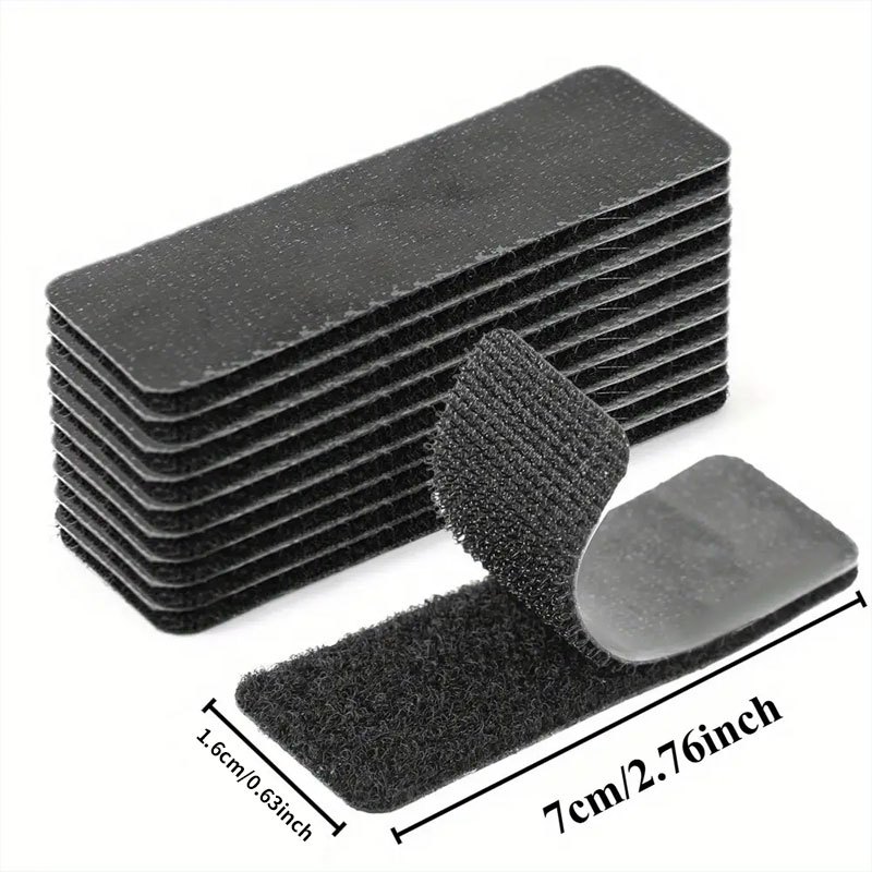 Furniture Hook Hardware - 50/100pcs Pita Perekat Hitam Tipe Hook
