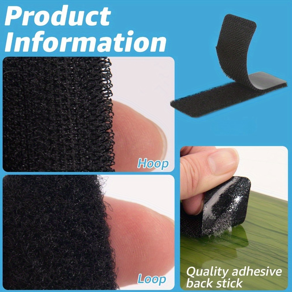 50/100pcs Pita Perekat Hitam T - Furniture Hook Hardware ulasan dan harga